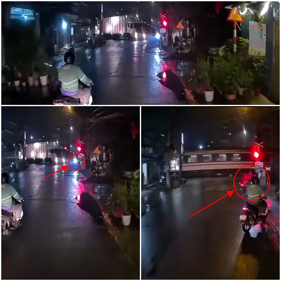 Góc Camera khác ghi lại vụ TNGT giữa tàu hỏa và ô tô xảy ra vào tối ngày 25/2 tại khu vực Yên Phú, Liên Ninh, xã Ngọc Hồi, Hà Nội.