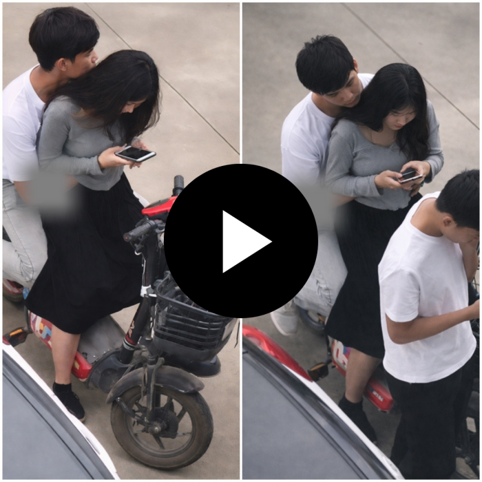 Cặp đôi AVC ngay trên xe điện ngoài đường